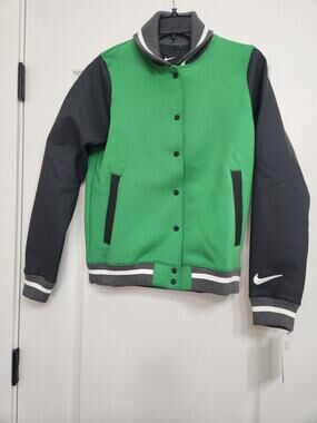 NWT Women's Nike Team Green Letterman Varsity Jacket size XS